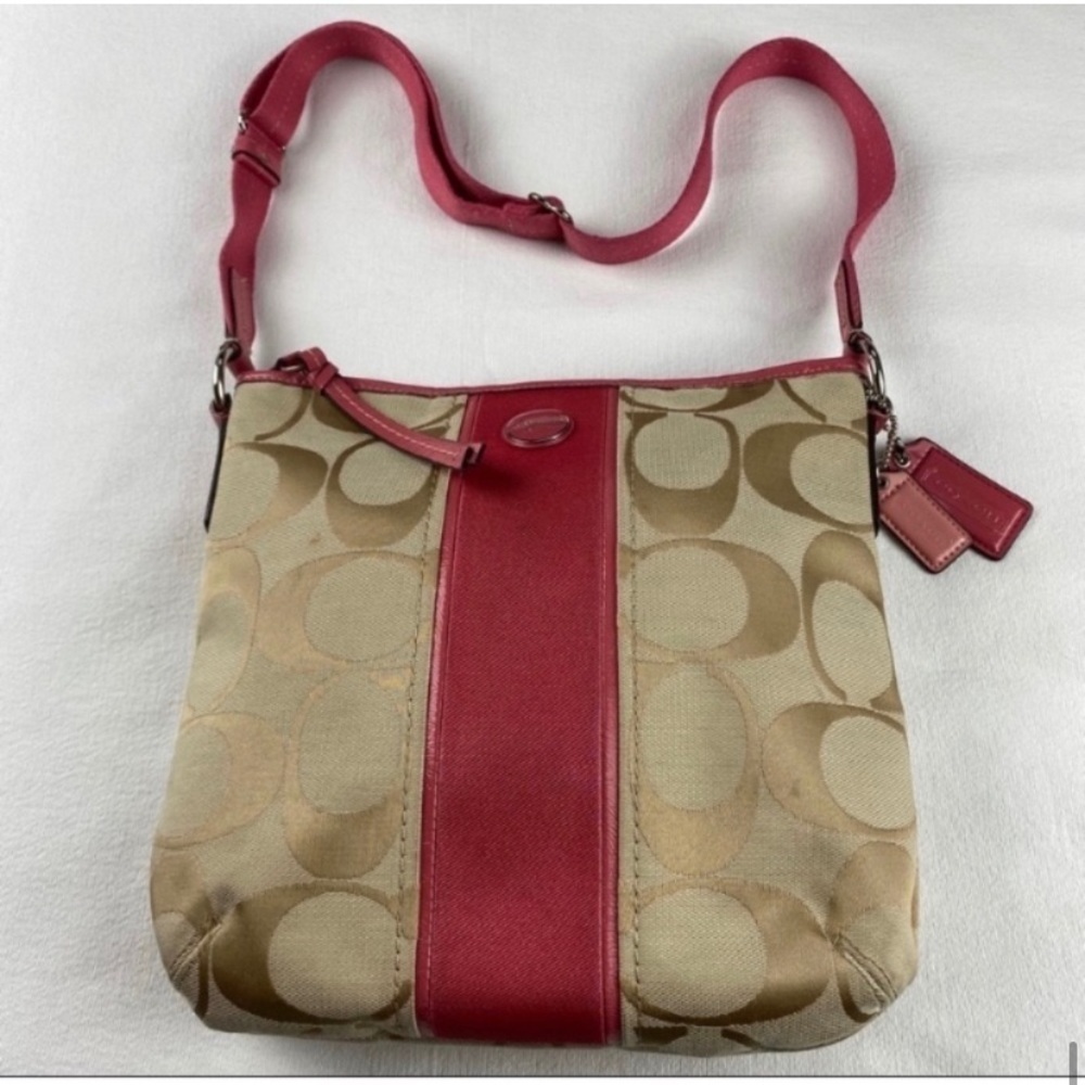 Coach Crossbody Bag Pink Beige